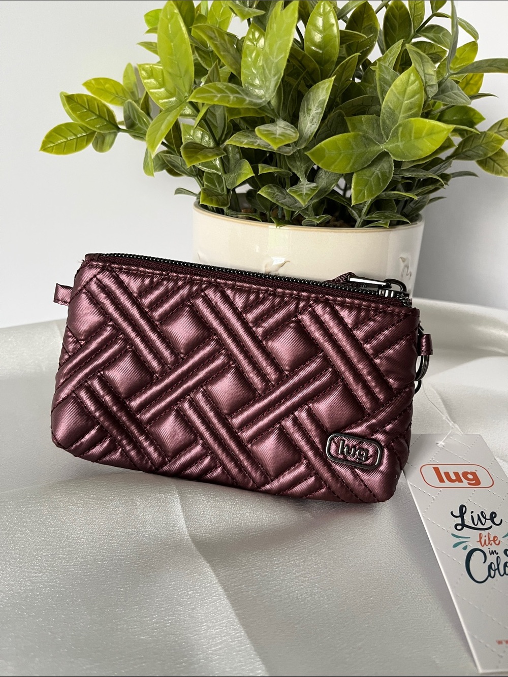 Metro XL ID Pouch - Metallic Wine